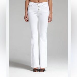 J Brand Revolve NWT Maria Flare High Rise Button Fly Long Line Denim Jeans‎